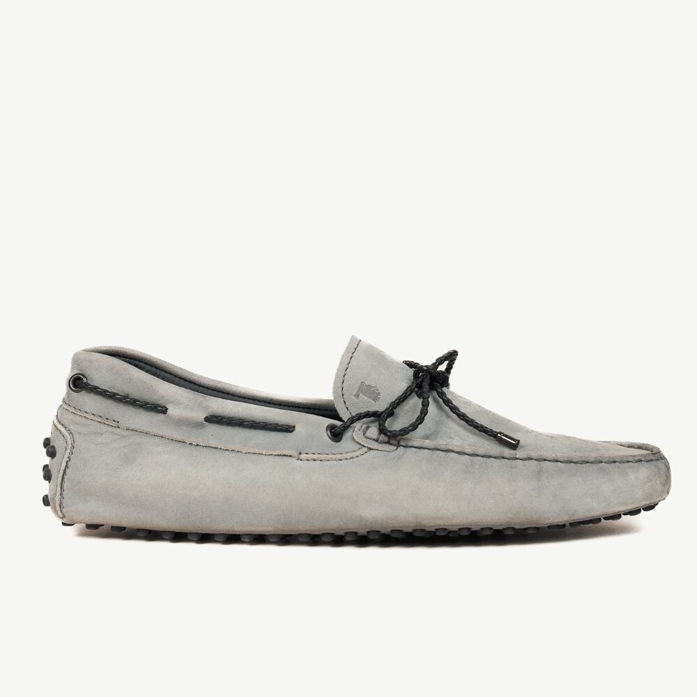 Tod's Gommino Blue Nubuck Leather Driving Shoes